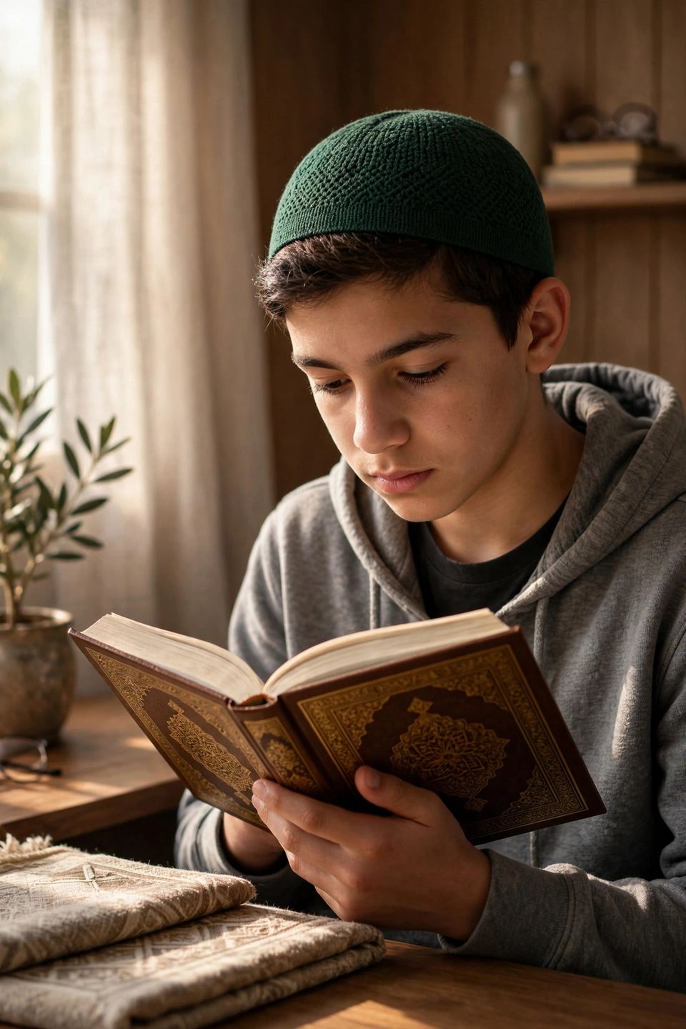 Student memorizing the Quran online with a Hafiz tutor, online Quran classes Germany